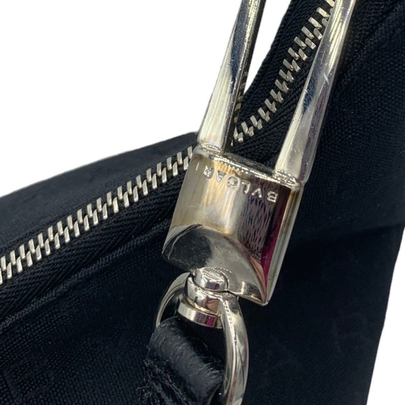 Bvlgari Logomania Black Canvas Leather Handbag Shoulder Bag One Size - Picture 14 of 16